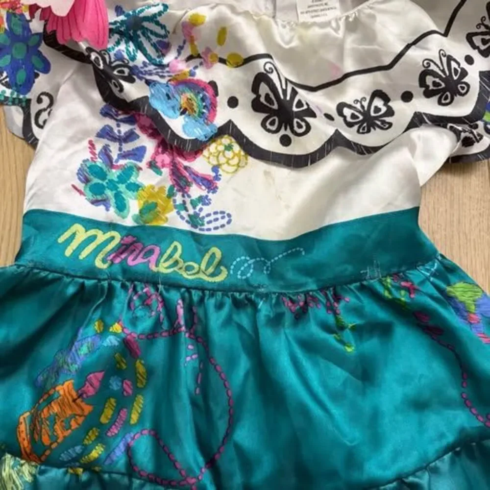 Disney Mirabel Encanto Costume Dress with glasses and earrings size 4-6x